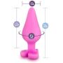 Play with Me - Naughty Candy Heart - Be Mine - Smooth Satin Finish Heart Shaped Bottom Anal Butt Plug - Platinum Silicone - Sex Toy for Men and Women (Pink)