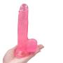 Large Special Artifact Vibrant Training Toys for Beginners Can Bring You Real Skin Feelings, 7 Inch Crystal Pink St!ck for Women (to Improve Your Love Skills)
