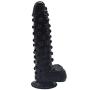 FAAK Silicone Bumpy Dildo G-Spot Novelties Female Masturbator Soft Flexible Adult Toy Cock with Suction Base Waterproof (Black)