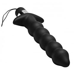 Master Series Wireless Vibrating Anal Beads with Remote, Black