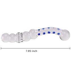 Crystal Glass Plump Beads Style Sex Tease Insert Pleasure Wand Dildo Penis