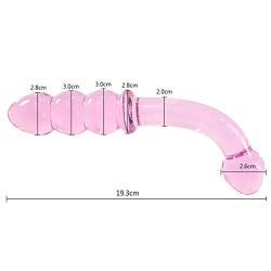 Double-Ended Glass Wand Textured Curved Huge Smooth Medical-Grade Crystal Stick for Women Men Female Beginners