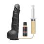 KINK By Doc Johnson Wet Works Drencher - Silicone Squirting Cock - With Removable Vac-U-Lock Suction Cup Base - Harness and F-Machine Compatible - Black