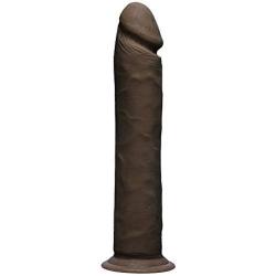 Doc Johnson The D - Realistic D - 10 Inch - ULTRASKYN - 10.25" Long and 2" Wide - Strong Suction Cup Base - O-Ring Harness Compatible Dildo, Chocolate