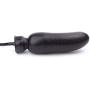 EXLATEX Adults Inflatable Pump Latex Solid Dildo with Plug Latex Masturbation (One size, Black)