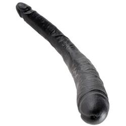 Pipedream King Cock, Tapered Double Black, 16 Inch