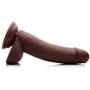 Usa Cocks Ultra Real Dual Layer Suction Cup Dildo, Dark Skin Tone, 8 Inch