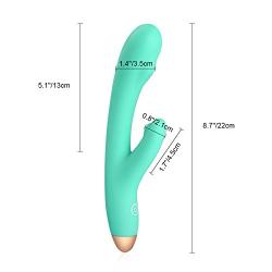 Utimi G Spot Rabbit Vibrator Adult Sex Toys for Women Rechargeable 8-Speed Clitoris Stimulator with Dual Motors, Light Green