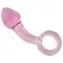 LeLuv Large Pink Glass Anal Prostate Massager Butt Plug Beginner Male Toy Bundle with Premium Padded Pouch