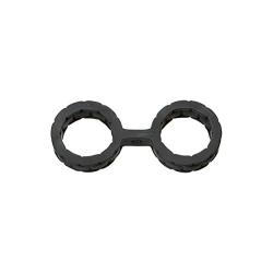 Doc Johnson Japanese Bondage - Silicone Cuffs - Single-Piece Premium Silicone Handcuffs for Soft Bondage or Restraint Play - Small - Black