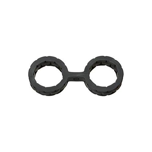Doc Johnson Japanese Bondage - Silicone Cuffs - Single-Piece Premium Silicone Handcuffs for Soft Bondage or Restraint Play - Small - Black
