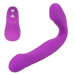 DDapen 10 Speeds V-ágǐná Strapless Strápǒn Vǐbrádǒr Double Vǐbráting Lěsbǐán Remote Control Massager