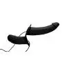 Strap U Power Pegger Black Silicone Vibrating Double Dildo with Harness Strap U Power Pegger Black Silicone Vibrating Double Dildo with Harness