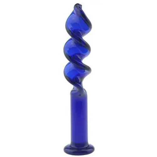 Wowlife Sex Toy, Blue Screw Thread Round Glass Dildo Crystal Penis for Couple Lover Wowlife Sex Toy, Blue Screw Thread Round Glass Dildo Crystal Penis for Couple Lover