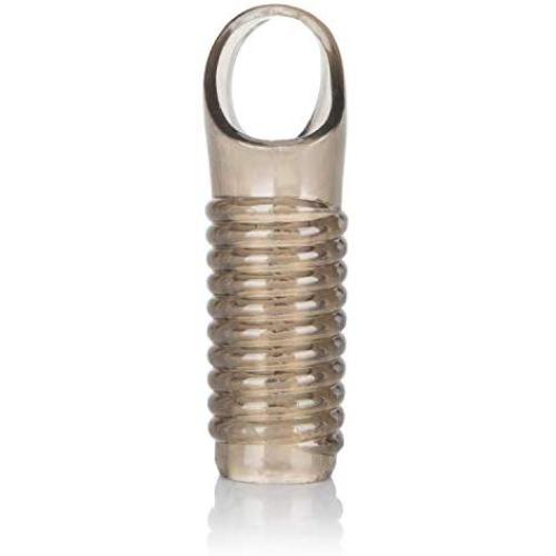 Calexotics Stimulation Enhancer Male Enhancement Open Ended Penis Sleeve with Girth Support Ring, Smoke