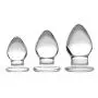 Triplets 3 Piece Glass Anal Plug Kit Triplets 3 Piece Glass Anal Plug Kit