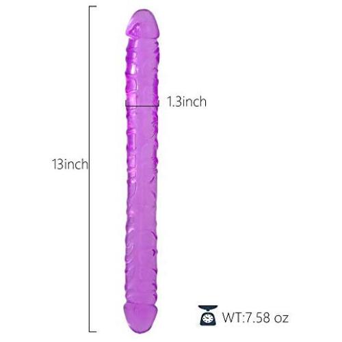 (J145)13 in Female Personal Mǎssǎger Flexible Silicone Dî`ld.ɔ Massager Wand for Women Man - Purple (Purple-1)