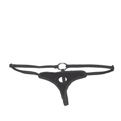 Lux Fetish Velvet Bikini Strap-On Harness, Black