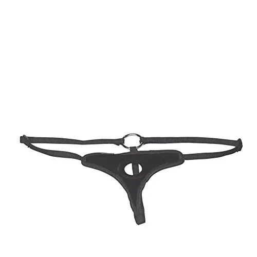 Lux Fetish Velvet Bikini Strap-On Harness, Black