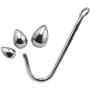 FST Stainless Steel Anal Hook, Buttplug Hook with 3 Interchangeable Heart Balls BDSM Slave Games Anal Sex Toys for Couple Gay Lesbian