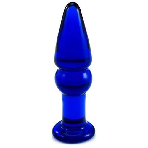 Don Wand Glass Bubble Plug, Colbalt Blue