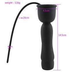 Urethral Stretching Training Vibrator, Silicone Dilator - Male Soft Urethra Vibrator, Level 10 Vibration, Silicone, Urinary Tract Toys