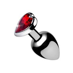 Booty Sparks Red Heart Gem Anal Plug, Small