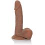 CalExotics Emperor Ballsy – PureSkin Pegging Dildo with Suction Cup Base – Hand Sculpted Waterproof Probe with Moveable Balls - Brown