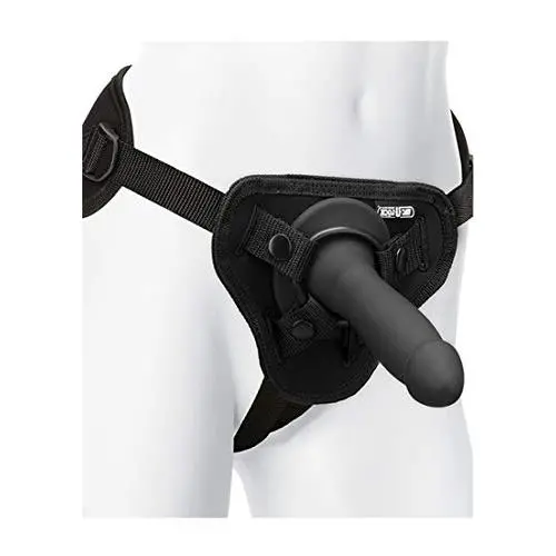 Doc Johnson Vac-U-Lock - Smooth Vibrating Pleasure Set - with Vibrating Plug and Wireless Remote - USB Rechargeable - Silicone Dildo, Black