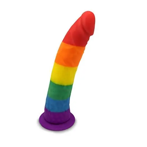 Pride Dildo - The 8" Silicone Rainbow Dildo With Suction Cup Pride Dildo - The 8" Silicone Rainbow Dildo With Suction Cup