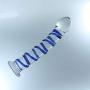 Don Wand Glass Pleasure Wand, Swirl Mushroon Tip Rocket, Blue
