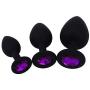 Anal Sex Trainer 3PCS Silicone Jeweled Butt Plugs, Eastern Delights Anal Sex Toys Kit for Starter Beginner Men Women Couples, Black