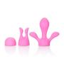 Inspire Handheld Flexible-Headed Cordless Electric Mini Massager Set - Pink