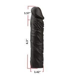 Penis Sleeve Reusable Condoms for Men Penis Enlargement Delay Ejacuation Trainer Penisring Condones Safer (Black)