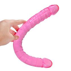 High-Quality 13.2 Inch Soft Silicone Double Headed Dícks Silicone Material Relaxation Massager Toys for Women (Pink)