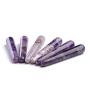 AMOYSTONE Natural Amethyst Crystal Massage Treatment Sticks Points Worry Stone Set 6pcs 4"