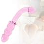 Double-Ended Glass Wand Textured Curved Huge Smooth Medical-Grade Crystal Stick for Women Men Female Beginners