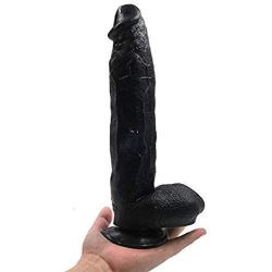 12 Inch High Quality Huge Black Dîldɔ with Strong Suction Cup Massage Flexible Waterproof for Women