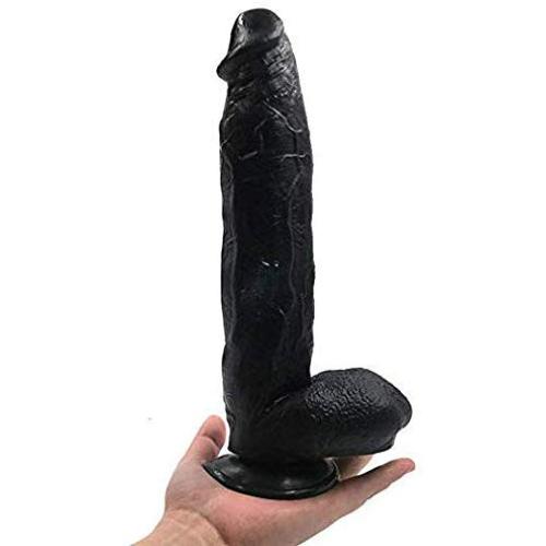 12 Inch High Quality Huge Black Dîldɔ with Strong Suction Cup Massage Flexible Waterproof for Women