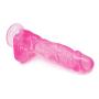 8.8-Inch Personal Mǎssǎge Wand for Women Pink Transparent Lifelike Dîldɔ with Suction Cup