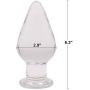 NewMaxer Huge Head Glass Butt Plug Crystal Anal Plug Bum Plug Pleasure Bomb Plug Anal Trainer Anal Expander Training Sex Toy (6.3inch L)