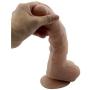 Veiny George 8 Inch Dildo with Stretchable Skin, Realistic Moving Skin Cock with Suction Cup By New York Exotic Novelties (8, Flesh)NYSE0017