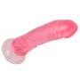 HYLHYL3-F Flexible Soft Bendable Stick Hands-Free Suction Cup Women Waterproof Toy Pink PVC Material (21cm/8.3in)