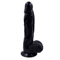 Heiyy 8.85 Inch Simulation Safe Big Materials Realistic Lifelike Massage G Anall Toys with Suction Cup DîD&lő Tools for Women Men (Color : Black)