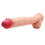 XL-Massagers Simulation 12 inch Simulation Dìcks Silicone Massage with Strong Suction Cup - 100% Waterproof (Color : Beige)