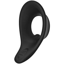 KINK By Doc Johnson Cock Jock Silicone C-Ring - Stimulates Perineum While Pushing Your Package Away From Your Body - Black