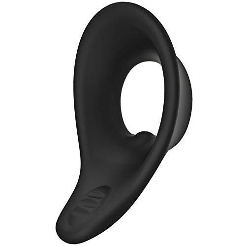 KINK By Doc Johnson Cock Jock Silicone C-Ring - Stimulates Perineum While Pushing Your Package Away From Your Body - Black