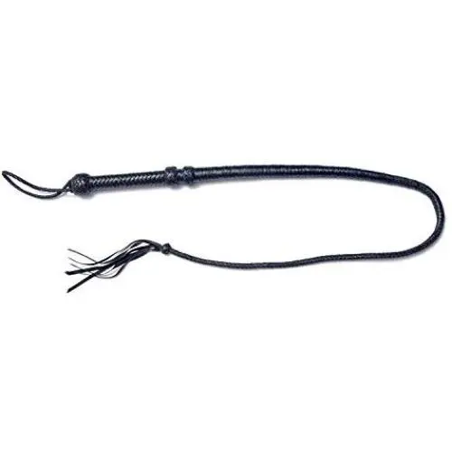 BARE SUTRA Premium Handmade : Genuine Real Leather : Long Bull Crop Spanking Whip Blue Braided Plait Handle Hand Wrist Strap 6 ft