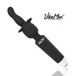 VibeMax Personal Wand Massager + Attachment: Wireless & Waterproof - Handheld - Rechargeable - Powerful Multi Speed Vibration - Whisper Quiet - Cordless - Mini - Black