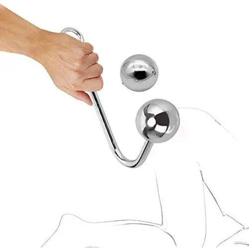 Sexbaby Steel Stainless Anal Hook Sex Toys Single Ball with 2 Balls for Replace Anal Butt Sex Massager for Lover, Bondage Unisex Rope Hook Sex Tool Steel Anal Plug Sexbaby Steel Stainless Anal Hook Sex Toys Single Ball with 2 Balls for Replace Anal Butt Sex Massager for Lover, Bondage Unisex Rope Hook Sex Tool Steel Anal Plug